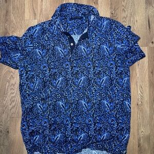 Ralph Lauren Polo Golf Blue and Black Casual Button Down Shirt